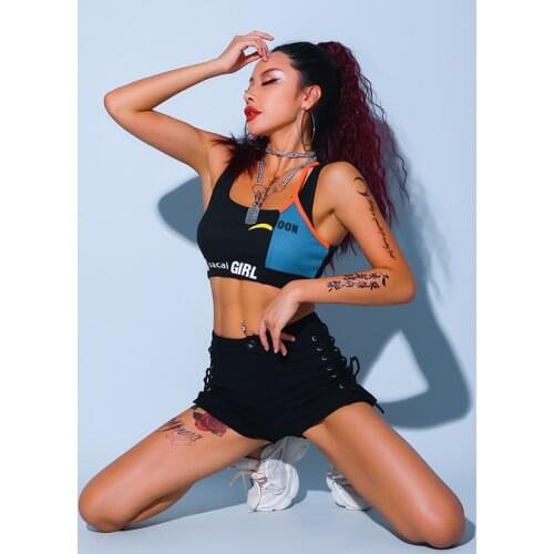 2020 Street Dance Clothing Women Bar Nightclub Gogo Performance Wear Pole Dance Clothing Hip Hop Dj Outfits Rave Clothes DQS6151