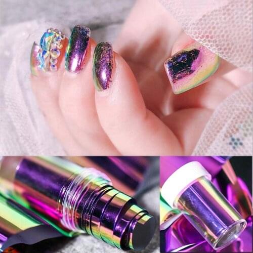 4*100CM Chameleon Nail Foils Dazzling Holo Holographic Nail Art Laser Transfer Stickers of Nail Art Decorations