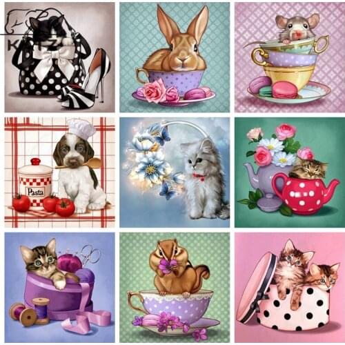 5D Diamond Painting Anime Rabbit Decor Picture Embroidery Cross Diy Animal Diamond Mosaic Home Cross Stitch Kits Decoration Gift