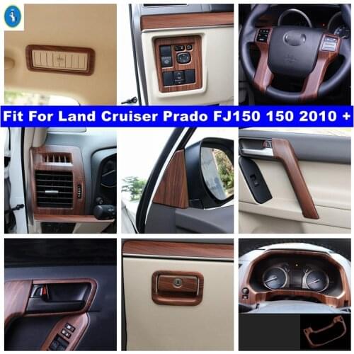Car Accessories Dashboard Air AC / Pillar A Cover Trim Fit For Toyota Land Cruiser Prado FJ150 150 2010 - 2020 Wood Grain Look
