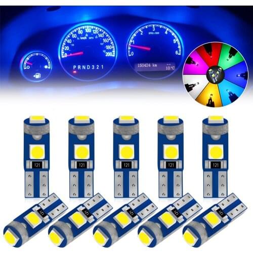 Car Accessories T5 Led Bulb W3W W1.2W Led Canbus Interior Lights Dashboard warming indicator Wedge Auto Instrument Lamp 10Pcs