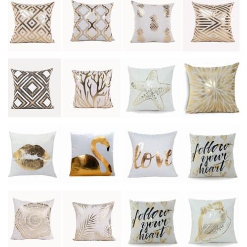 White Brozing Gold Cushion Love Lips Geometric Cushions Christmas Decorations For Home Decorative Pillow Sofa Throw Pillow