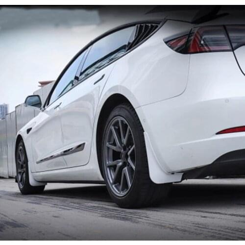 Model3 Car Accessories Mud Flaps For Tesla Model 3 2021 Accessories Splash Guards Fender Carbon Fiber Matte Black ABS Mudguards