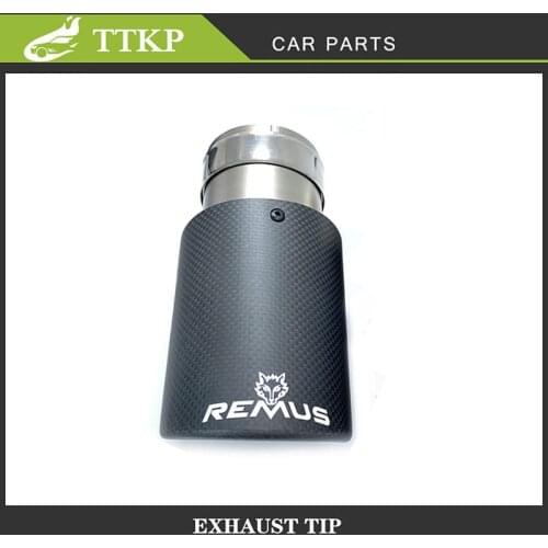 1 Piece Remus Inlet 80MM Outlet 76/89/101/114MM Matt Carbon Fiber Curly Edge Exhaust tips Nollzes Stainless Steel Muffer Tips