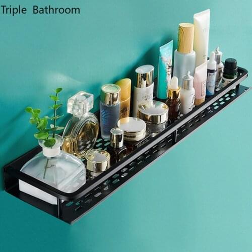 Punch-free Cosmetics Storage Holder Aluminum Alloy Restroom Wash Supplies Racks Bathroom Shelves Household Kitchen Accessories