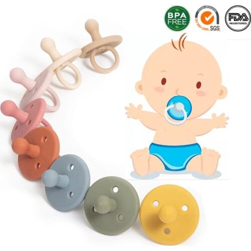 Baby Silicone Soother Pacifier BPA Free Infant Nipple Soft Nursing Accessories Newborn Dummy Soother Food Grade Silicone