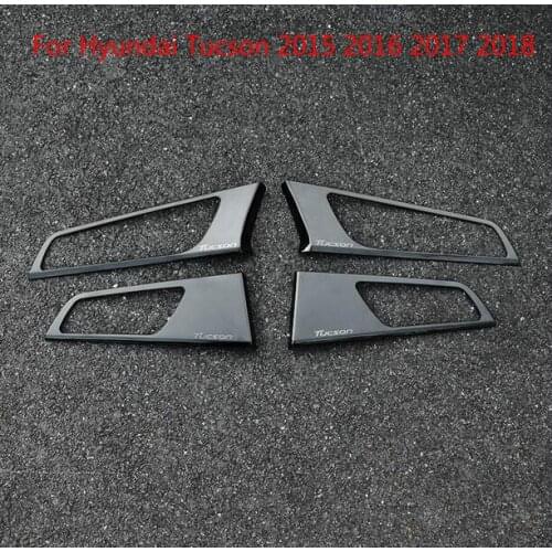 For Hyundai Tucson 2015 2016 2017 2018 Car Stainless Steel Inner Door Handle Cover Bezel Garnish Trim Inside Frame Bowl Catch