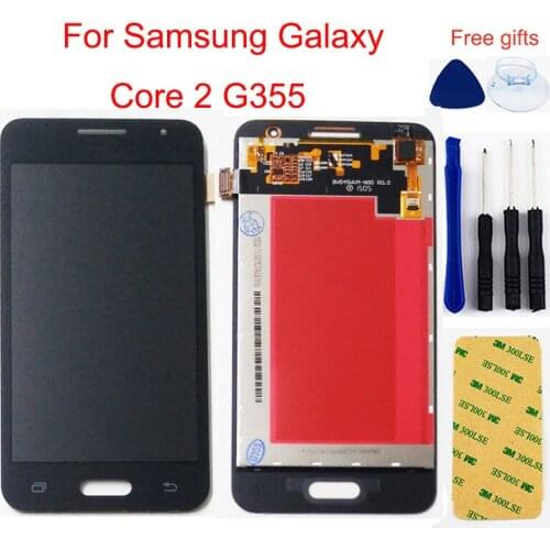 Black For Samsung Galaxy Core 2 G355 G355H G355M LCD Display Monitor Module + Touch Screen Digitizer Sensor Glass Assembly