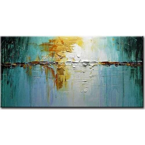 Mintura Oil Paintings on Canva Handmade Living Room Green Abstraction Hotel Decor Abstract Picture Wall Art Decoration No Framed