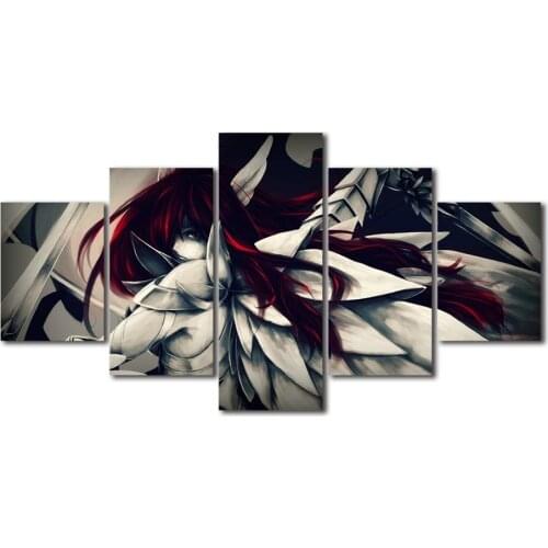No Frame Oil Painting Canvas Fairy Tail Erza Poster Prints Wall Art Pictures Living Room Home Decor