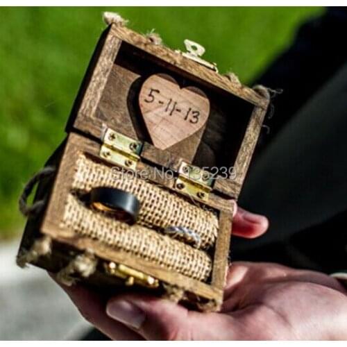 Cute rustic wedding ring box,traditional wedding pillow with burlap