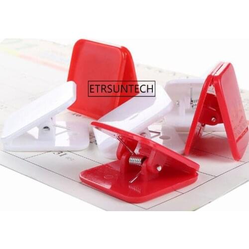 Square Plastic Clip Bookbinding Paper Clip Binder Clips Multicolor Home Office Storage Document Organizer