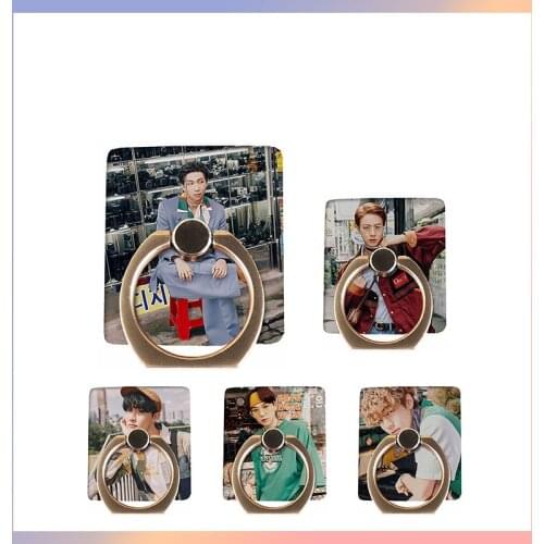8pcs/lot Kpop Seasons Greetings Mobile Ring Bracket Jimin Suga Jungkook V Jhope Jin RM Phone Stand Finger Ring Rotation Holder
