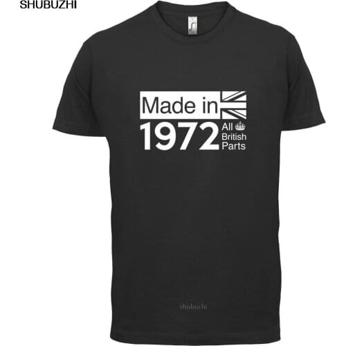 1972 British Parts - 44th Birthday - Mens T-Shirt Gift - Present Short Sleeves O-Neck T Shirt Tops Tshirt Homme sbz8252