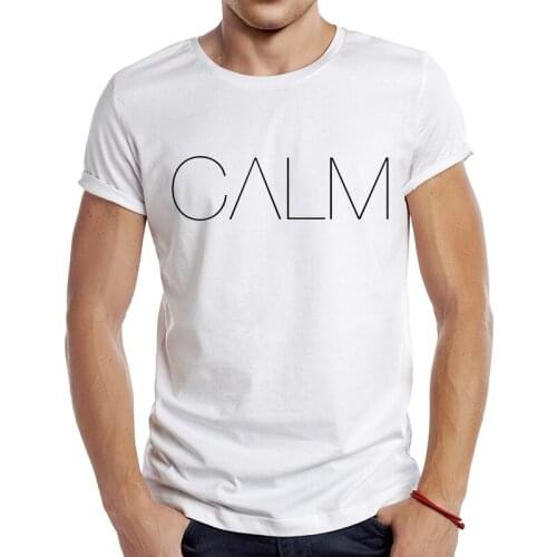 2021 Mens New Fashion Calm Letters Design Short Sleeve T-Shirt Cool Printed Tops Hipster Tee Shirts