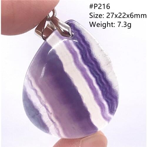 Top Natural Purple Fluorite Pendant For Woman Man Clear Crystal 35x21x9mm Water Drop Beads Rainbow Gemstone Fine Jewelry AAAAA