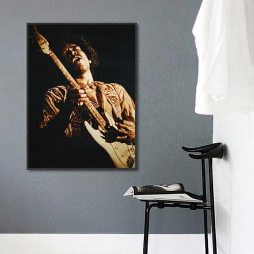 Handsome Man Wall Art Poster Famous Singer Play Guitar Pleasant Music Canvas Painting For Boys Room Living Room Home Decoration