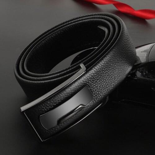 Top layer cowhide pin buckle belt mens belt leather perforated eye hole soft pure leather pants casual black brown