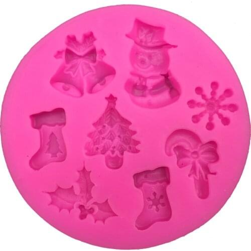 Christmas Snowman Shape fondant silicone mold kitchen baking chocolate pastry candy Clay making cupcake decoration tools FT-0130