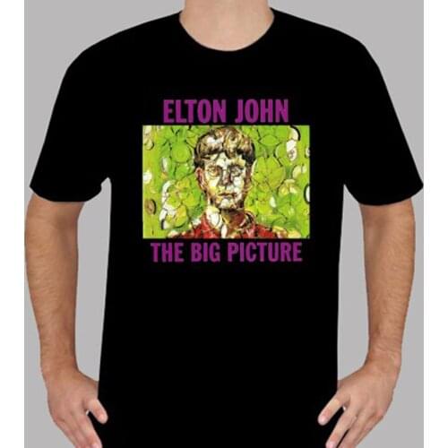 Elton John The Big Picture Music Legend Mens Black T-Shirt Cotton O-Neck Short Sleeve T Shirt New Size S-3XL