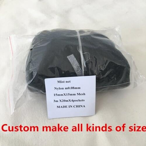 High Quality Deep Pockets Nylon 3x6m/9m/15m/20m 15mm mesh size Bird Mist net Bird Capture net Bird Net 0.08mm