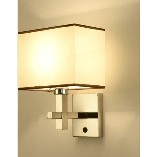 Modern Cloth Bedside Reading LED Wall Lamps Creative Stainless Steel Living Room Bedroom Study Wall Lights Aisle Light Fixtures