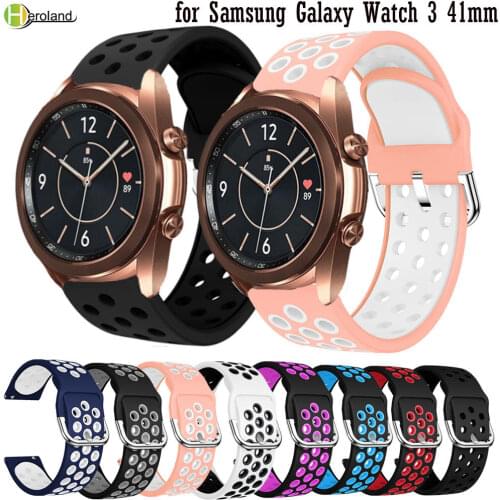 Sport silicone 20mm Watchband strap for Samsung Galaxy Watch 3 41mm Smart Wristbands For Huami Amazfit GTS Bracelet wriststrap