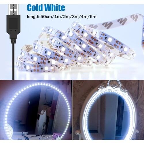 Makeup Mirror Lamp Tape LED Not Waterproof Light Strip Hollywood Vanity Light Bulb LED Dressing Table Wall Lamp Cosmetic Lampada