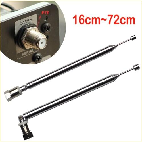 16~72CM Telescopic Aerial Antenna FM FOR ALL RADIOS TAKING F Type coaxial Tivoli Bose Adapter For Wave Radio TV FM for AM radio