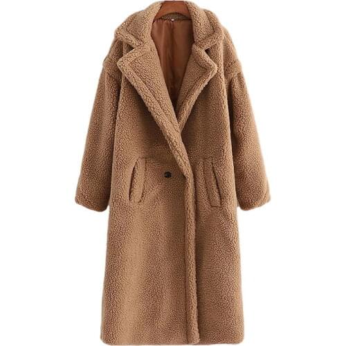 Autumn And Winter New 2020 Womens Fashion Imitation Lamb Wool Long Coat Thick Thermal Insulation Jacket