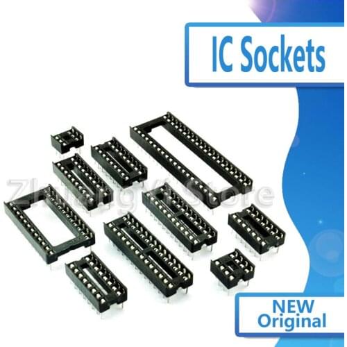 10PCS IC Sockets DIP6 DIP8 DIP14 DIP16 DIP18 DIP20 DIP28 DIP40 pins Connector DIP Socket 6 8 14 16 18 20 24 28 40 pin