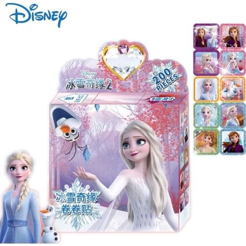 200Pcs/Box New Disney Frozen Princess Stickers Removable Children Cute Cartoon Anime Figures Rewards Sticker Toys Gifts for Kids