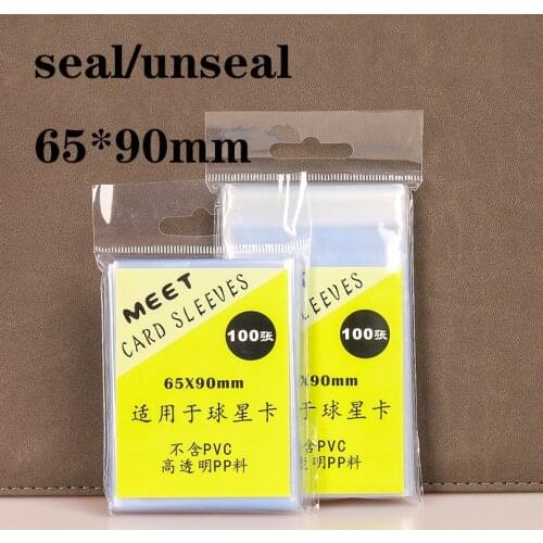 200pcs/Lot MEET YX 65*90MM Body Liner Card Bag Card Film Seal/ No Seal For Star Card Pokemon Video Cards Collection Card Sleeves