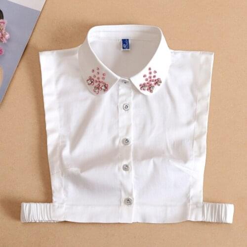 2021 Fashion White Women Fake Collar Plus Size Handmde Faux Col False Collar Shirt Nep Kraagje Tank Top Detachable Collars