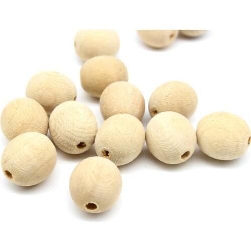 400pcs oval beads natural eco friendly 17mm*15mm wood beads with hole - wooden beads - natural color, raw, beech tree