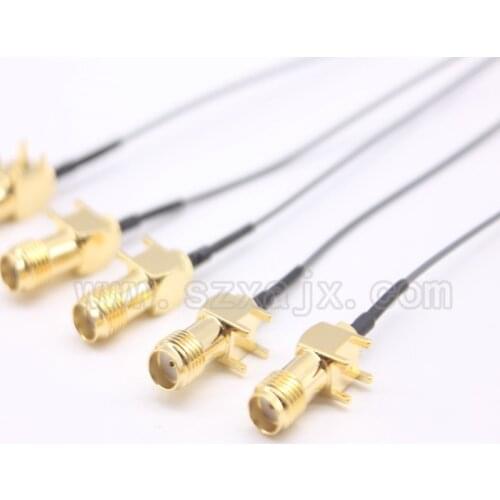 5pcs IPEX U.FL to SMA Female Jack Right Angle PCB Cable Goldplated RF Coax Connector Antenna WiFi Pigtail Cable free ship