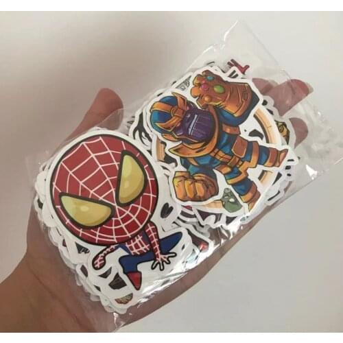 50/100 pcs Cartoon Marvel Stickers Cool The Avengers Waterproof Sticker Luggage Skateboard Guitar Laptop Stikers Kid Toy