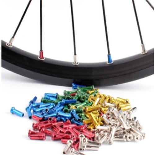 50pcs MTB Bicycle Bike Spoke Caps 14mm Metal Caps Cycling Copper Silver Spokes Cap Bicycle Nipples Riding Colourful Accessories