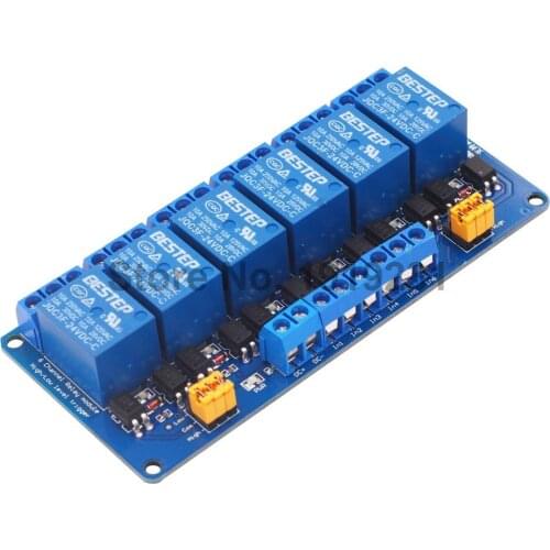 24V 6 Channel Relay Module High and Low Level Trigger with Optocoupler Relay Output 6 way Relay Module for Arduino