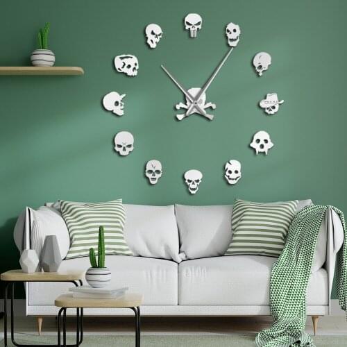 Acrylic Mirror Wall Clock Creative DIY Home Decoration Wall Clock