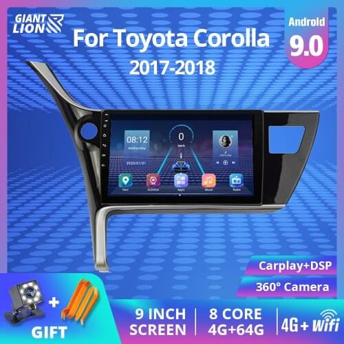 2DIN Android 9.0 Car Radio For Toyota Corolla 2017 Car Multimedia Player Stereo 2 Din Autoradio Player Middle East Autoradio DVD
