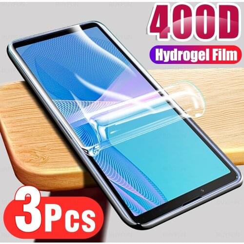 3pcs full cover hydrogel film for sony xperia 10 xperia10 lll phone film anti-scratch front screen protector film not glas 6.0"