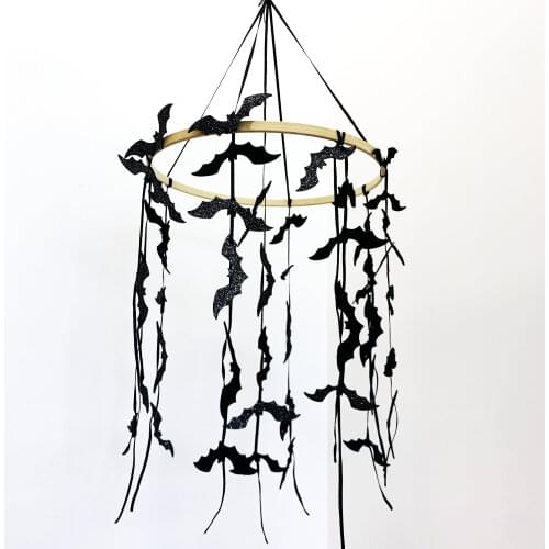 Halloween Bed Light Hanging Decorations For Home Glitter Felt Non Woven Bat Living Room Supplies Party Deco House Ornaments