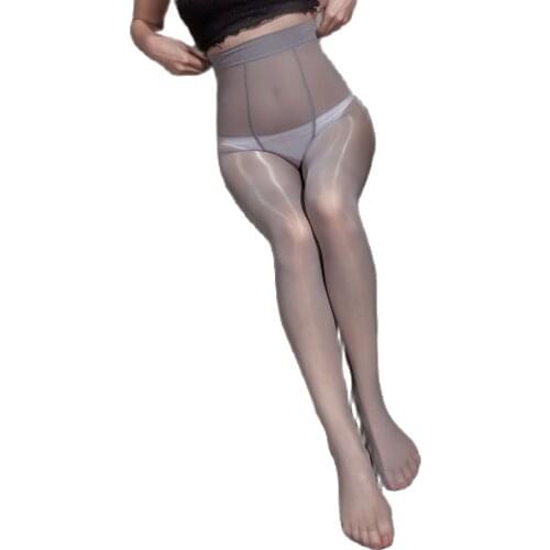 Oil Glossy Shiny Pantyhose Super Thin Elastic Transparent Sexy Tight Silk Smooth Sheer Body Stockings Homewear Clubwear Pants