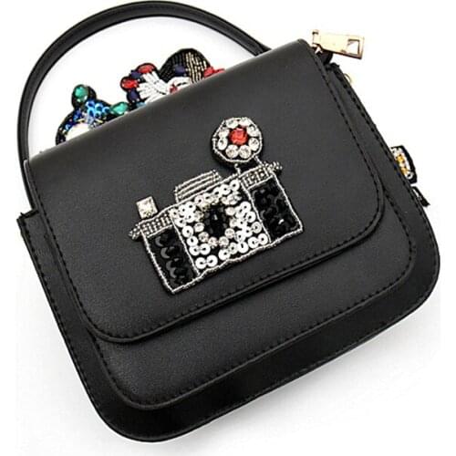 Maxsin 1 Pcs High Quality Handmade beaded cute Sequin rhinestone camera Clothing accessories handbag shoe hat patch DIY