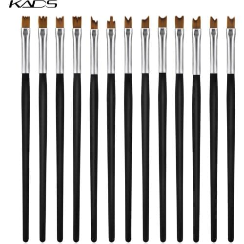 13pcs/set Acrylic Nail Art Brush Set Gradient Painting Drawing Pen Different Shape for UV Gel Polish French Nail Art Designs