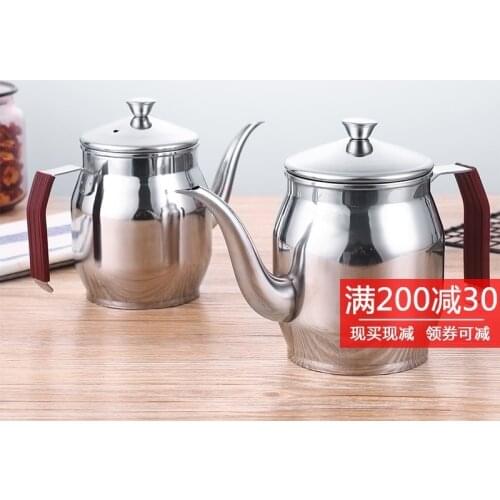 Stainless steel oil pot large leak proof edible oil bottle soy sauce pot water teapot handmade fine mouth coffee tea pot
