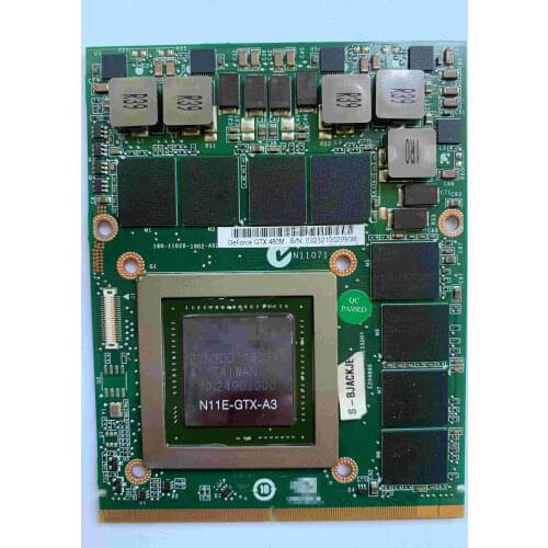 NEW GeForce GTX 480M N11E-GTX-A3 DDR5 2GB MXM 3.0 VGA Video Card 5WNEGX001 For Clevo W86cu W860cu W860tu M860tu