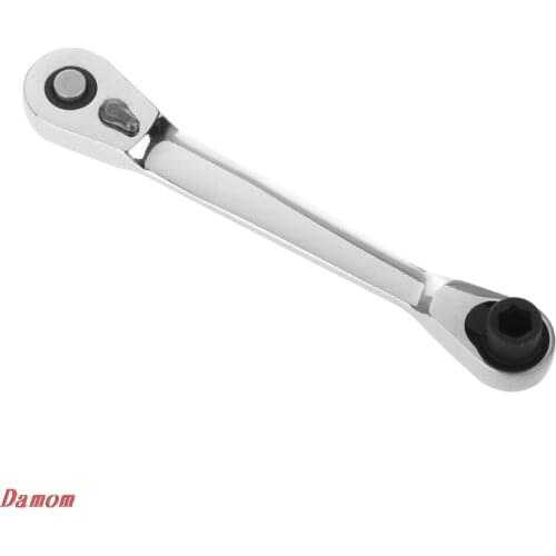 1/4" Dual Head Square Ratchet Socket Wrench Hex Bit Driver Screwdriver 72-Tooth