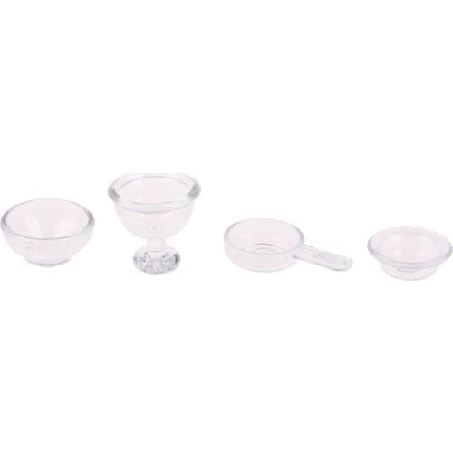 Mini Plastic Food Dishes Tableware Miniature Doll House Accessories Dollhouse Trays Plates Doll Kitchen Toys